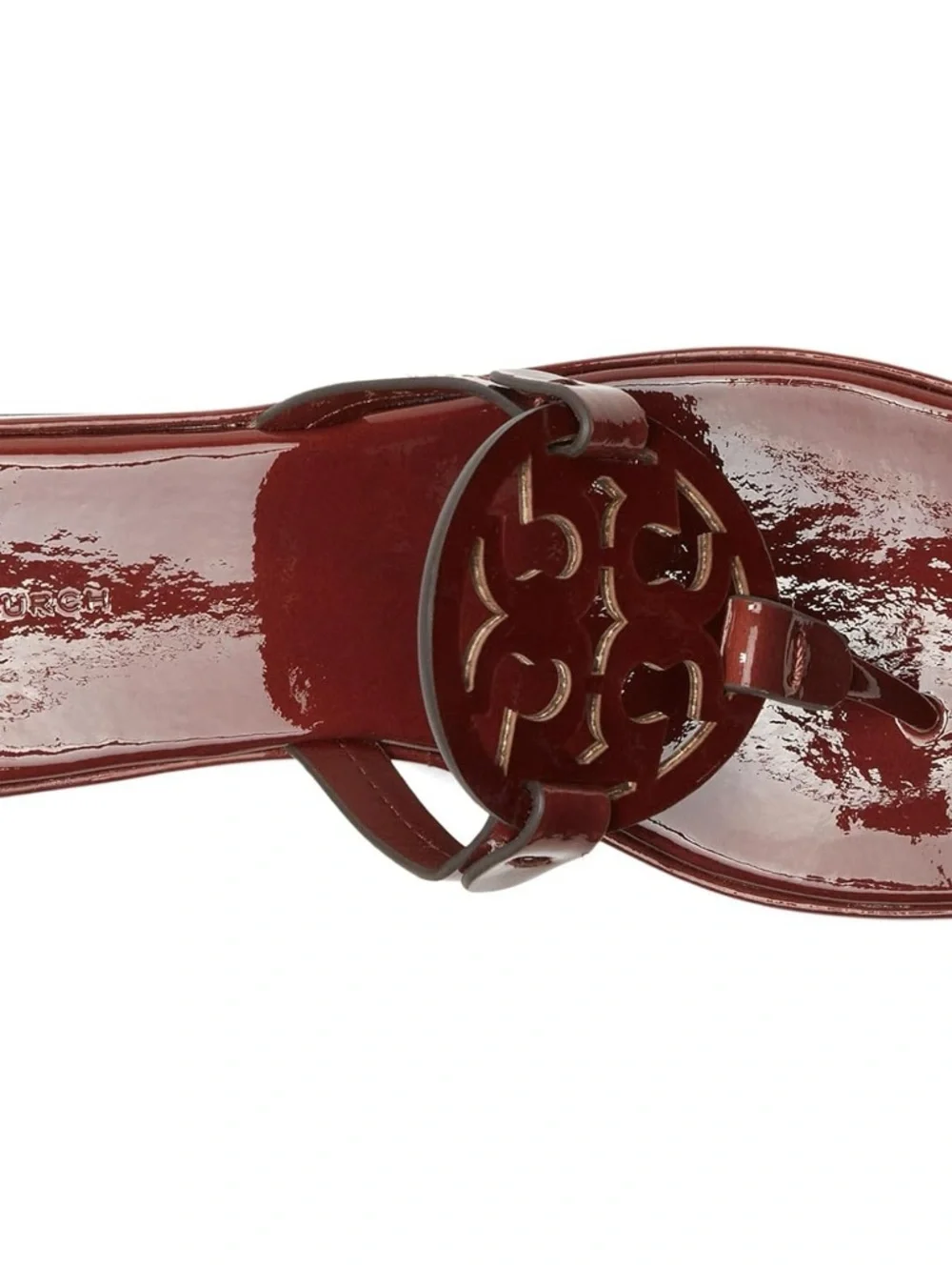 NIB Tory Burch Miller Leather Wedge 25mm Sandals Russet Brown Size 7.5